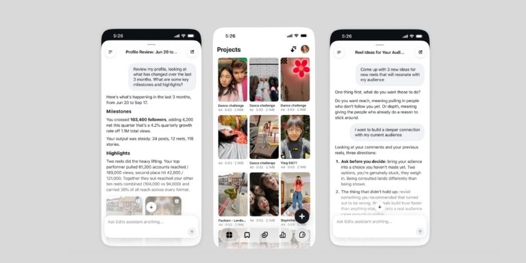 Instagram, Edits’e Yapay Zekâ Destekli Video Analiz Asistanı Ekledi